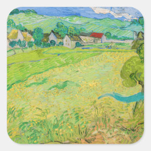 Pegatina Cuadrada Vincent van Gogh - Vista de Vessenots cerca de Auv