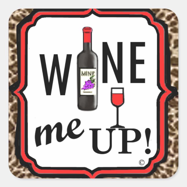 Pegatina Cuadrada ¡Vino! (Anverso)