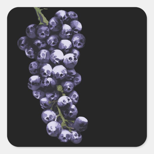 Pegatina Cuadrada vino de la muerte (Anverso)