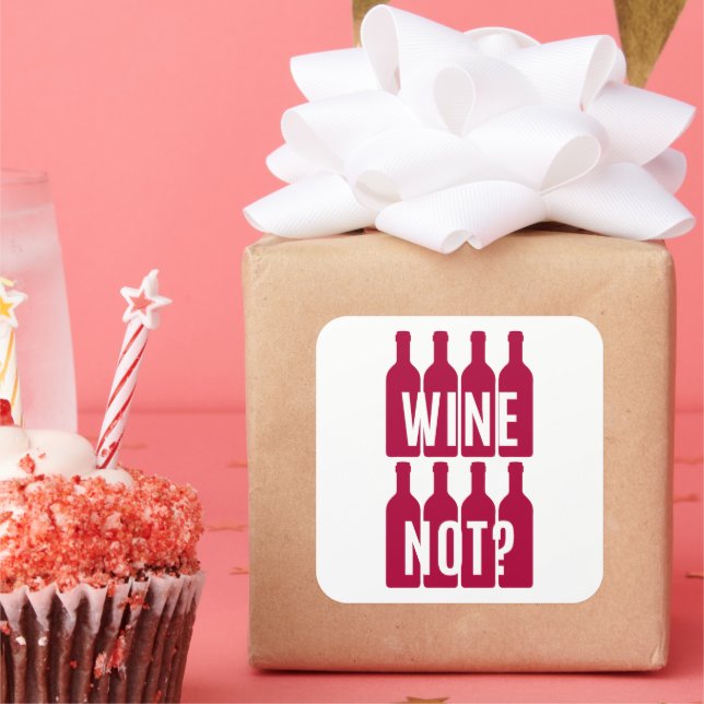Pegatina Cuadrada Vino no (Fiesta)