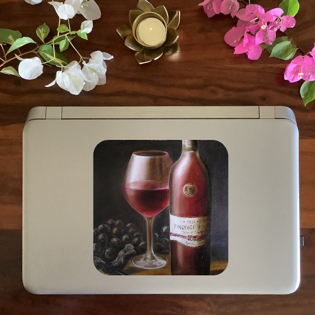 Pegatina Cuadrada Vino Rojo (Subido por el creador)