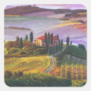Pegatina Cuadrada Vinos italianos