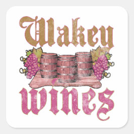 Pegatina Cuadrada Vinos Wakey