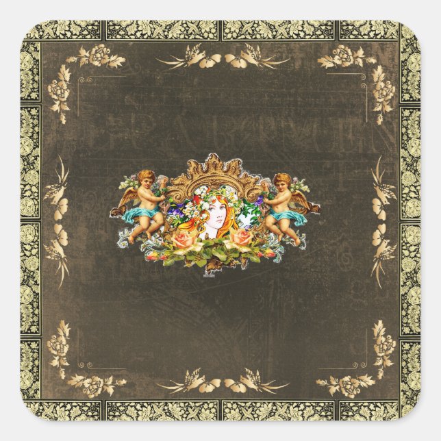 Pegatina Cuadrada Vintage 114 (Anverso)