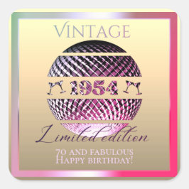 Pegatina Cuadrada Vintage 1954 70th cumpleaños regalos Favor Tags