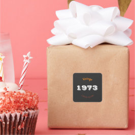 Pegatina Cuadrada Vintage 1973 Limited Edition 53rd Birthday Pegatin