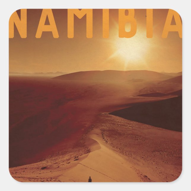 Pegatina Cuadrada Vintage African Sunset (Anverso)