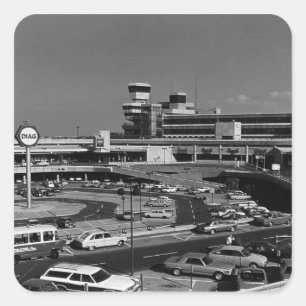 Pegatina Cuadrada Vintage Alemania Berlín El Aeropuerto Tegel 1970