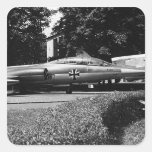 Pegatina Cuadrada Vintage Alemania Múnich Museo Alemán starfighter