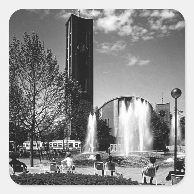 Pegatina Cuadrada Vintage Alemania Munich sendlinger platz Matthäus (Anverso)