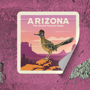 Pegatina Cuadrada Vintage Arizona