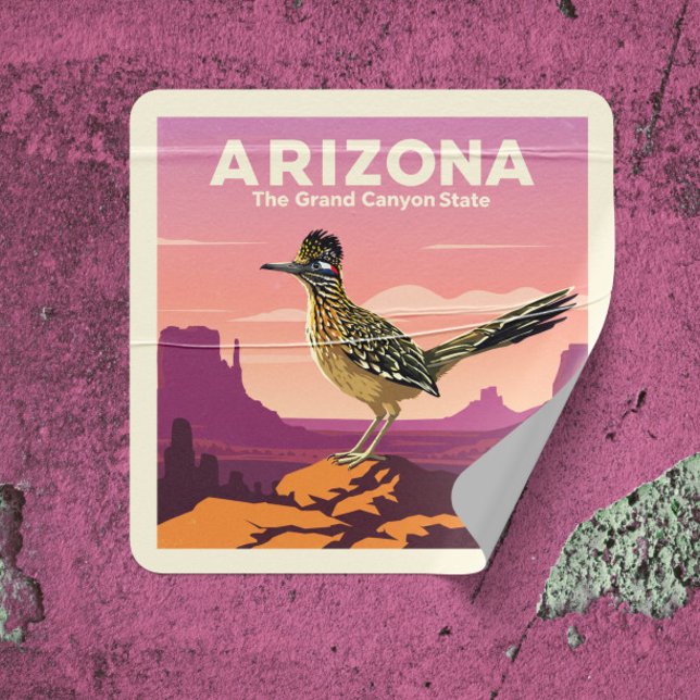Pegatina Cuadrada Vintage Arizona (Subido por el creador)