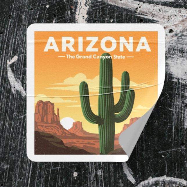 Pegatina Cuadrada Vintage Arizona (Subido por el creador)