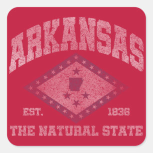 Pegatina Cuadrada Vintage Arkansas