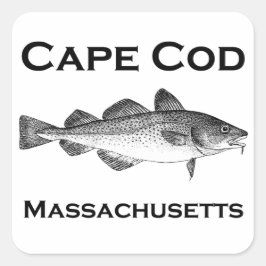 Pegatina Cuadrada Vintage Cape Cod