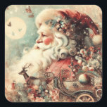 Pegatina Cuadrada Vintage Christmas<br><div class="desc">Vintage Pegatinas de Navidad. Pegatinas de Santa. Navidades. Pegatinas por tus regalos y sorpresas. Pequeñas empresas,  Pegatinas minoristas celebran Pegatinas mágicos. Pon estos hermosos pegatinas en tus regalos y sorpresas. Ideal para la elaboración,  la adición de productos o la papelería. Estos Pegatinas son geniales para ese mensaje especial.</div>