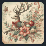 Pegatina Cuadrada Vintage Christmas<br><div class="desc">Vintage Pegatinas de Navidad. Pegatinas de Navidad. Navidades. Pegatinas por tus regalos y sorpresas. Pequeñas empresas,  Pegatinas minoristas celebran Pegatinas mágicos. Pon estos hermosos pegatinas en tus regalos y sorpresas. Ideal para la elaboración,  la adición de productos o la papelería. Estos Pegatinas son geniales para ese mensaje especial.</div>