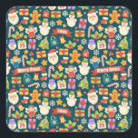 Pegatina Cuadrada Vintage Christmas Nutcrackers Feliz Navidad<br><div class="desc">Coloridos Navidades Merry y Bright 2023 Family Holiday Gift diseño elegante y de moda para navidades 2023 feliz año nuevo 2023</div>