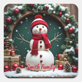 Pegatina Cuadrada Vintage Christmas - Pegatinas