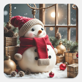 Pegatina Cuadrada Vintage Christmas - Pegatinas