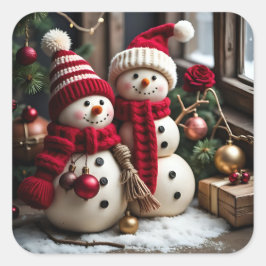 Pegatina Cuadrada Vintage Christmas - Pegatinas