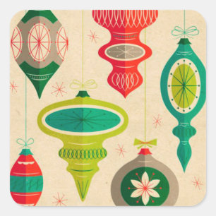 Pegatina Cuadrada Vintage Christmas Square Pegatinas