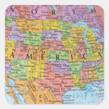 Vintage Colorful USA Map Illustration