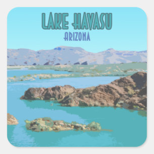 Pegatina Cuadrada Vintage de Lake Havasu Arizona