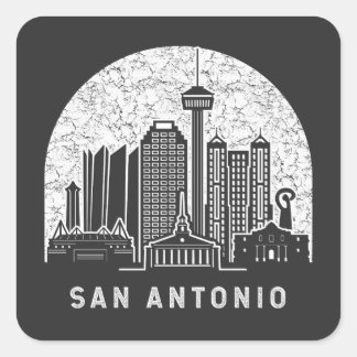 Pegatina Cuadrada Vintage de San Antonio Texas