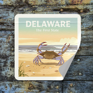 Pegatina Cuadrada Vintage Delaware