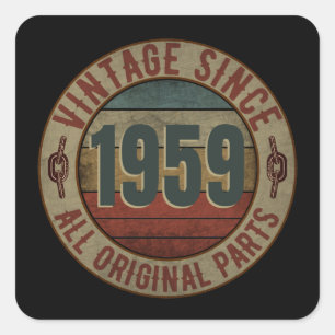 PEGATINA CUADRADA VINTAGE DESDE 1959 TODAS LAS PIEZAS ORIGINALES