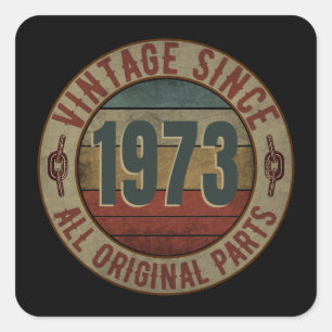 PEGATINA CUADRADA VINTAGE DESDE 1973 TODAS LAS PIEZAS ORIGINALES