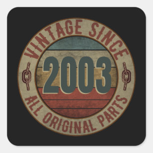 PEGATINA CUADRADA VINTAGE DESDE 2003 TODAS LAS PIEZAS ORIGINALES.