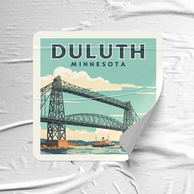 Pegatina Cuadrada Vintage Duluth Minnesota (Subido por el creador)