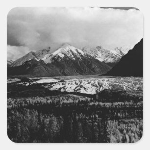 Pegatina Cuadrada Vintage EE. UU. Alaska glaciar Matanuska 1970