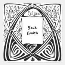 Vintage Ex Libris Diseño Etiquetas de placa de lib