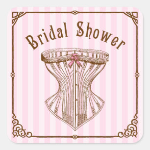 Pegatina Cuadrada Vintage French Corset