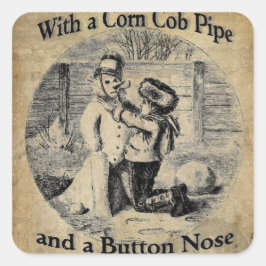 Pegatina Cuadrada Vintage Frosty El Hombre De Nieve