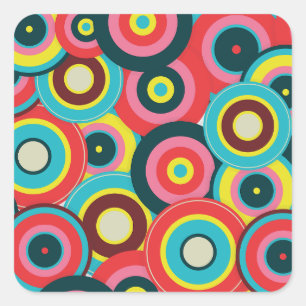 Pegatina Cuadrada Vintage geométrico de moda - Patrón moderno