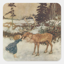 Vintage Gerda y el Reno por Edmund Dulac