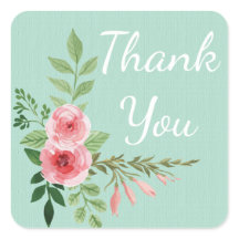 Vintage Gracias Pink Floral Watercolor Mint