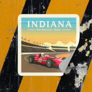 Pegatina Cuadrada Vintage Indiana