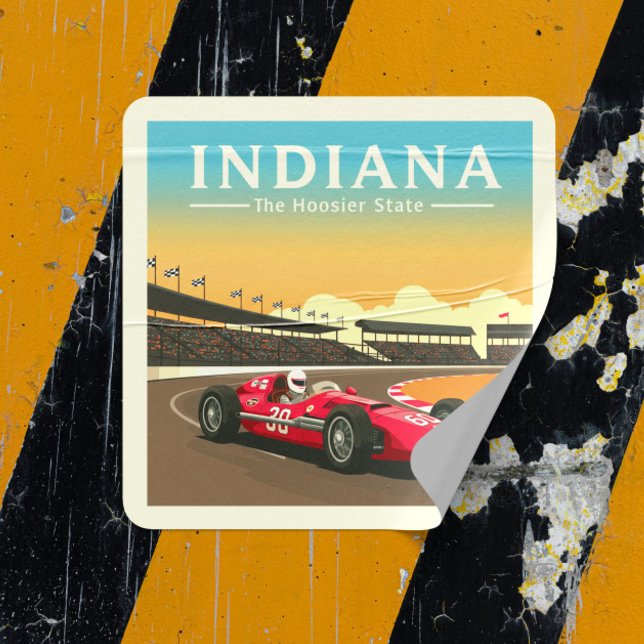 Pegatina Cuadrada Vintage Indiana (Subido por el creador)