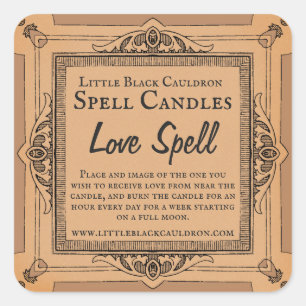 Pegatina Cuadrada Vintage Intención Meditación Spell Candle Labs