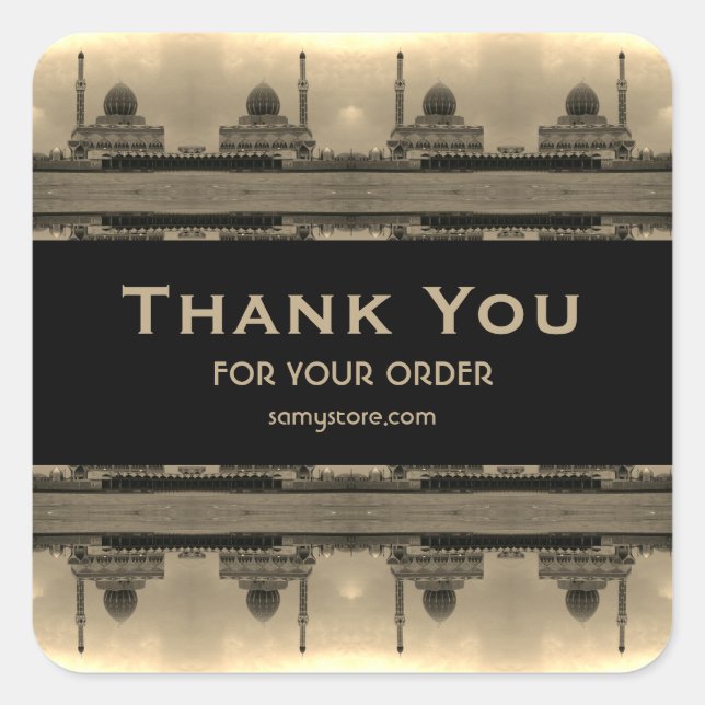 Pegatina Cuadrada Vintage Iraq Baghdad Buniya Mosque 1970 (Anverso)
