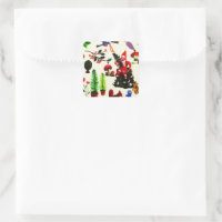 Vintage Joy Chirstmas Winter Santa Woodland Forest