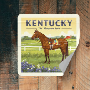 Pegatina Cuadrada Vintage Kentucky