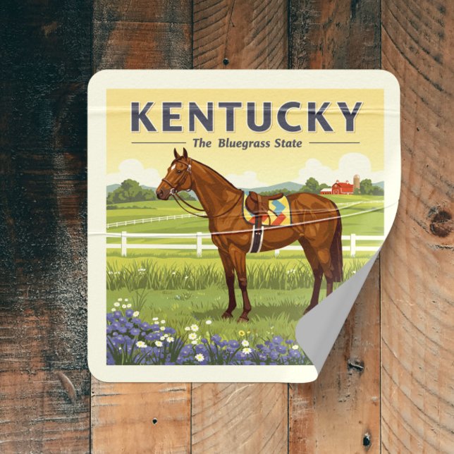 Pegatina Cuadrada Vintage Kentucky (Subido por el creador)