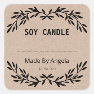 Pegatina Cuadrada Vintage Kraft Homemade Blank