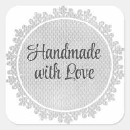 Pegatina Cuadrada Vintage Lace Silver Thank You Sticker Sheet 